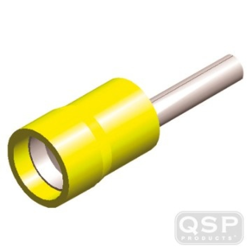Kabelskor ''Pin'' Isolerade Hane Gul (5st) QSP Products